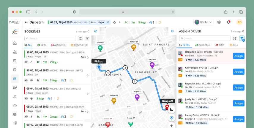  Event Transportation Software Dashboard
