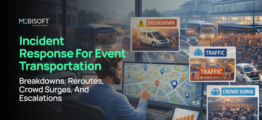 event transportation management incident response for breakdowns reroutes, and crowd surges