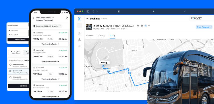 Event transportation technology ecosystem for seamless shuttle operations