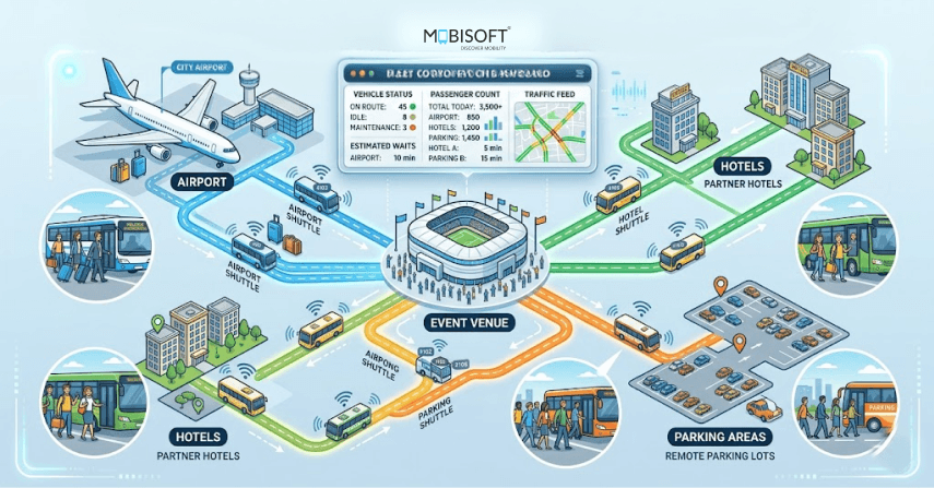  Shuttle and fleet coordination for effective event transport control