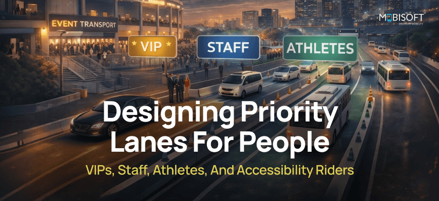 event transportation management software for priority lanes design in large events