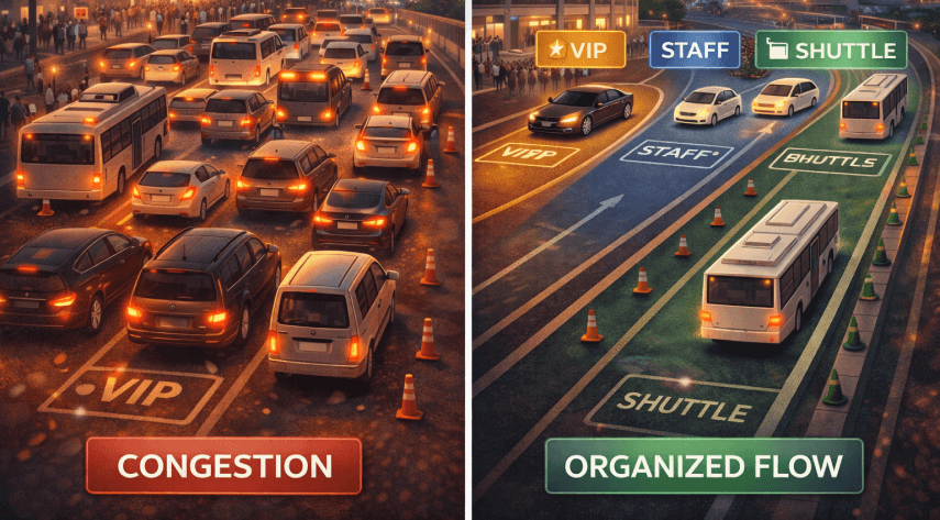 how to manage event transportation logistics using peak conflict resolution strategies