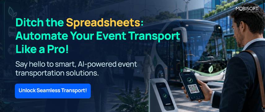 Digital event app automating sustainable event transportation and logistics management