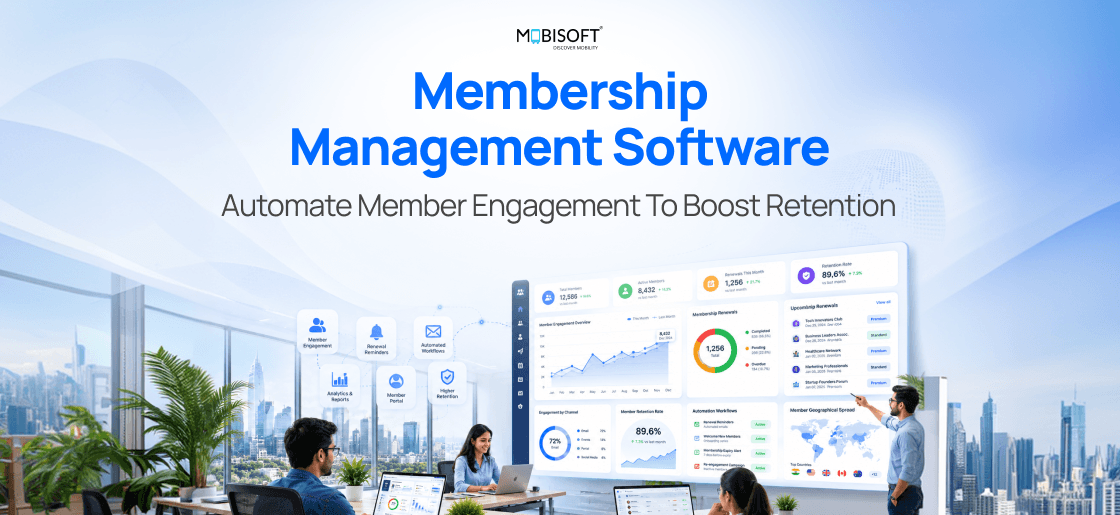 Membership management software dashboard with automated member engagement and renewal tracking features