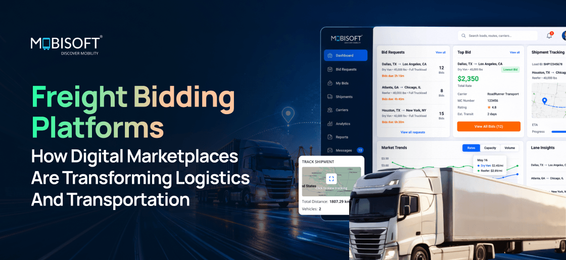 Freight bidding platform connecting shippers and carriers in a digital marketplace