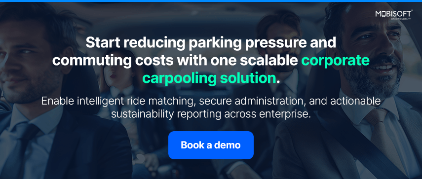  Scalable corporate carpooling solution for employee transportation.