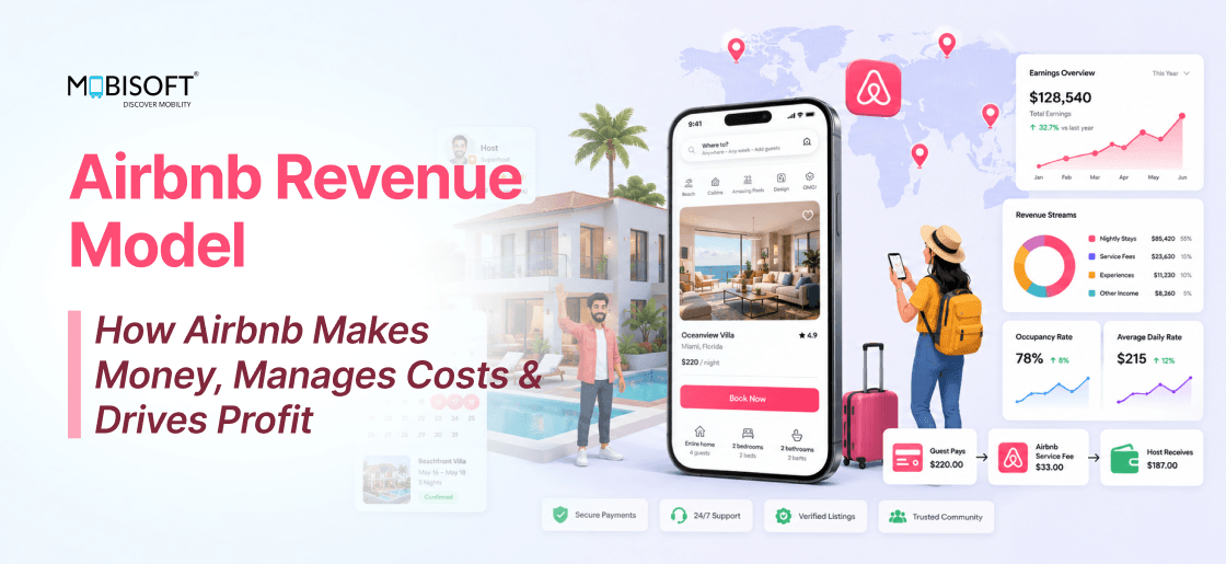 Airbnb revenue model showing how Airbnb makes money and drives profit