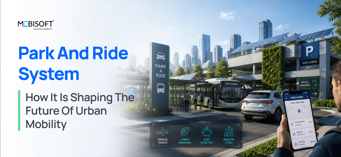 Park and ride system connecting parking with public transportation