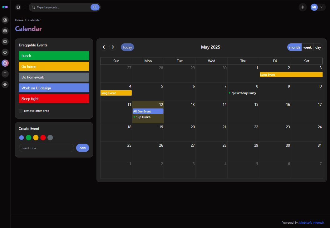 Calendar Dark